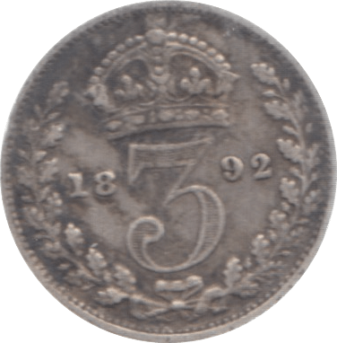 1892 THREEPENCE ( FINE ) 3 - Threepence - Cambridgeshire Coins