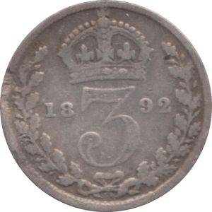 1892 THREEPENCE ( FINE ) - Threepence - Cambridgeshire Coins
