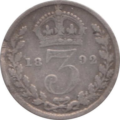 1892 THREEPENCE ( FINE ) - Threepence - Cambridgeshire Coins