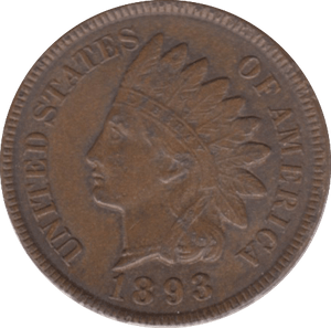 1893 1 CENT USA - WORLD COINS - Cambridgeshire Coins