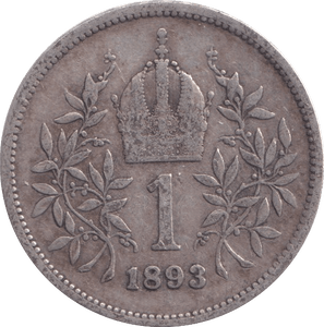 1893 1 CORONA AUSTRIA - WORLD COINS - Cambridgeshire Coins