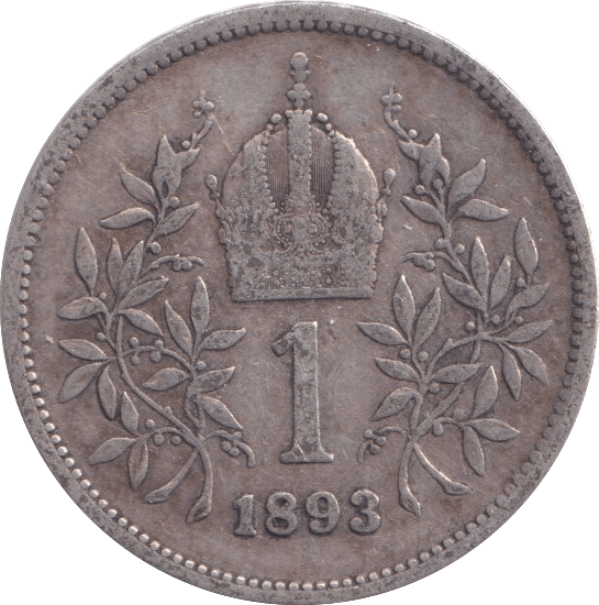 1893 1 CORONA AUSTRIA - WORLD COINS - Cambridgeshire Coins