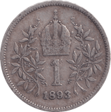 1893 1 CORONA AUSTRIA - WORLD COINS - Cambridgeshire Coins