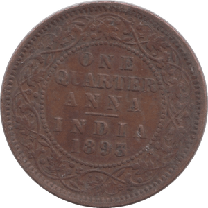 1893 1/4 ANNA INDIA - WORLD COINS - Cambridgeshire Coins