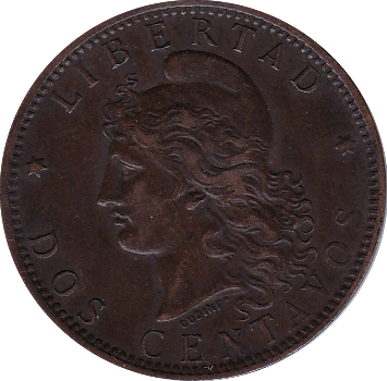 1893 ARGENTINA 2 CENTAVOS - WORLD COINS - Cambridgeshire Coins