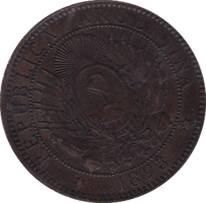 1893 ARGENTINA 2 CENTAVOS - WORLD COINS - Cambridgeshire Coins