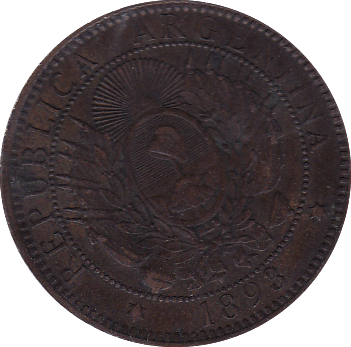 1893 ARGENTINA 2 CENTAVOS - WORLD COINS - Cambridgeshire Coins