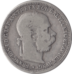 1893 AUSTRIA SILVER KORONA - SILVER WORLD COINS - Cambridgeshire Coins