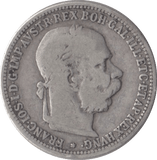 1893 AUSTRIA SILVER KORONA - SILVER WORLD COINS - Cambridgeshire Coins