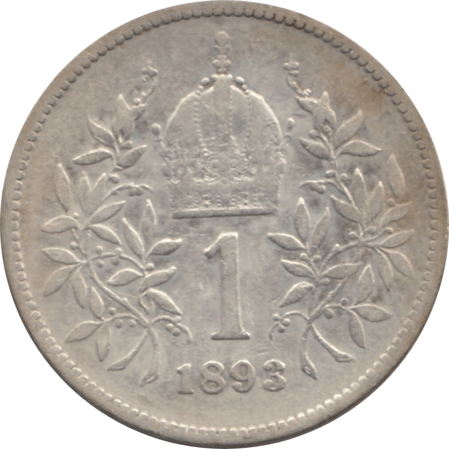 1893 AUSTRIA SILVER KORONA - SILVER WORLD COINS - Cambridgeshire Coins