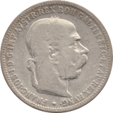 1893 AUSTRIA SILVER KORONA - SILVER WORLD COINS - Cambridgeshire Coins