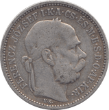 1893 AUSTRIA SILVER KORONA - SILVER WORLD COINS - Cambridgeshire Coins