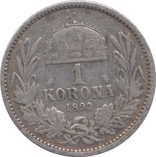 1893 AUSTRIA SILVER KORONA - SILVER WORLD COINS - Cambridgeshire Coins