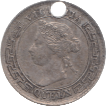 1893 CEYLON 10 CENTS - SILVER WORLD COINS - Cambridgeshire Coins