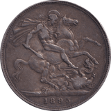 1893 CROWN ( GVF ) - CROWN - Cambridgeshire Coins