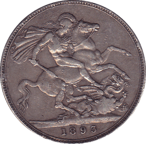 1893 CROWN ( VF ) A LVI - Crown - Cambridgeshire Coins