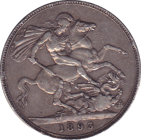 1893 CROWN ( VF ) A LVI - Crown - Cambridgeshire Coins