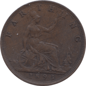 1893 FARTHING ( EF ) 1 - Farthing - Cambridgeshire Coins