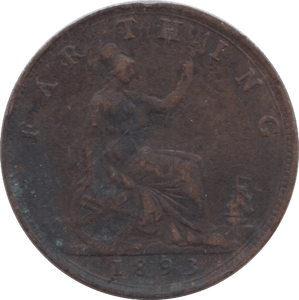 1893 FARTHING ( FINE ) 3 - Farthing - Cambridgeshire Coins