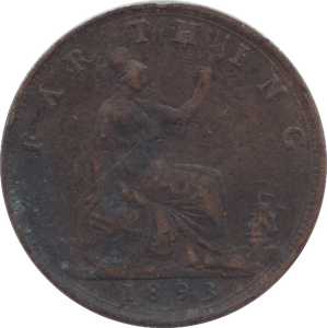 1893 FARTHING ( FINE ) 3 - Farthing - Cambridgeshire Coins