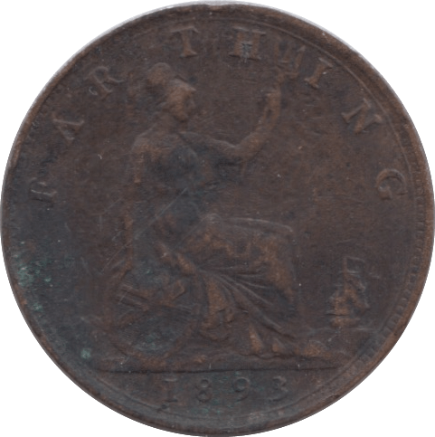 1893 FARTHING ( FINE ) 3 - Farthing - Cambridgeshire Coins