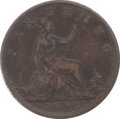 1893 FARTHING ( FINE ) - Farthing - Cambridgeshire Coins