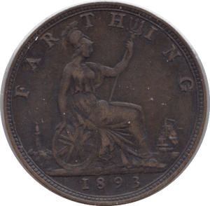 1893 FARTHING ( GVF ) 1 - Farthing - Cambridgeshire Coins