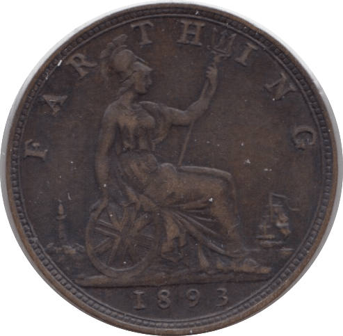 1893 FARTHING ( GVF ) 1 - Farthing - Cambridgeshire Coins