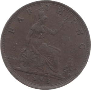 1893 FARTHING ( GVF ) 23 - Farthing - Cambridgeshire Coins