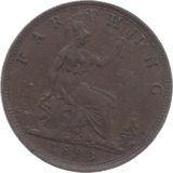 1893 FARTHING ( GVF ) 23 - Farthing - Cambridgeshire Coins