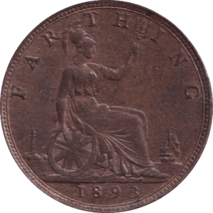 1893 FARTHING ( UNC ) - Farthing - Cambridgeshire Coins