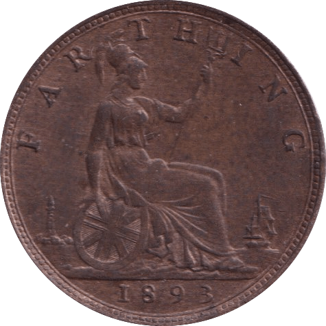 1893 FARTHING ( UNC ) - Farthing - Cambridgeshire Coins