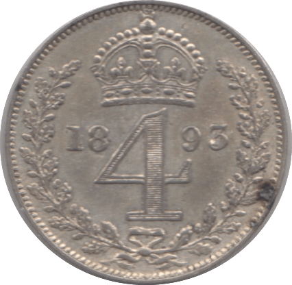1893 FOURPENCE ( EF ) - Fourpence - Cambridgeshire Coins