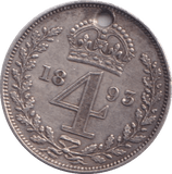 1893 FOURPENCE ( GVF ) HOLED - Fourpence - Cambridgeshire Coins