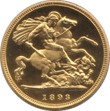 1893 GOLD HALF SOVEREIGN ( PROOF ) - Half Sovereign - Cambridgeshire Coins