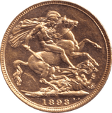 1893 GOLD SOVEREIGN ( AUNC ) - Sovereign - Cambridgeshire Coins