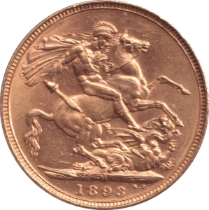 1893 GOLD SOVEREIGN ( AUNC ) - Sovereign - Cambridgeshire Coins