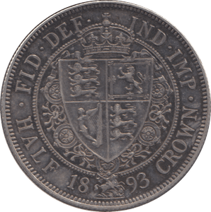 1893 HALFCROWN ( EF ) - Halfcrown - Cambridgeshire Coins