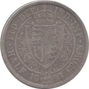 1893 HALFCROWN ( FINE ) 3 - HALFCROWN - Cambridgeshire Coins