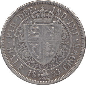 1893 HALFCROWN ( FINE ) 4 - HALFCROWN - Cambridgeshire Coins