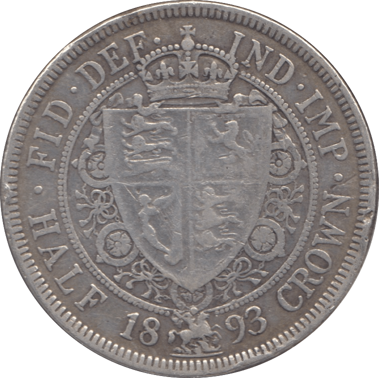 1893 HALFCROWN ( FINE ) 4 - HALFCROWN - Cambridgeshire Coins