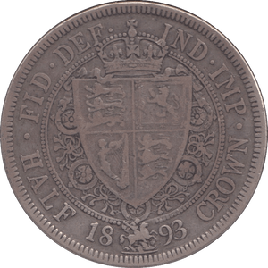 1893 HALFCROWN ( FINE ) - Halfcrown - Cambridgeshire Coins