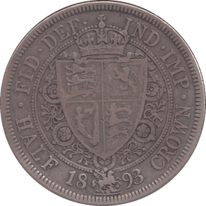 1893 HALFCROWN ( FINE ) - Halfcrown - Cambridgeshire Coins