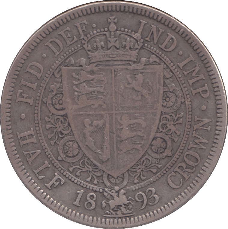 1893 HALFCROWN ( FINE ) - Halfcrown - Cambridgeshire Coins