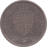 1893 HALFCROWN ( FINE ) - Halfcrown - Cambridgeshire Coins