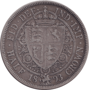 1893 HALFCROWN ( VF ) - halfcrown - Cambridgeshire Coins
