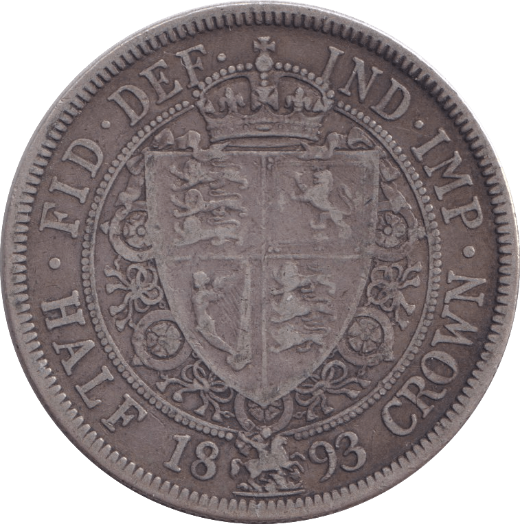 1893 HALFCROWN ( VF ) - halfcrown - Cambridgeshire Coins