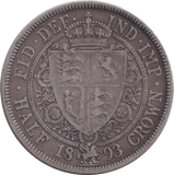 1893 HALFCROWN ( VF ) - halfcrown - Cambridgeshire Coins