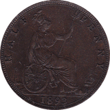 1893 HALFPENNY ( EF ) - Halfpenny - Cambridgeshire Coins