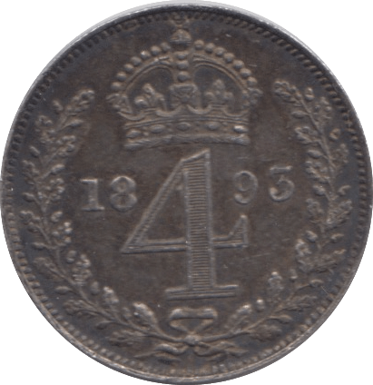 1893 MAUNDY FOURPENCE ( EF ) 2 - Maundy Coins - Cambridgeshire Coins